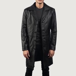 Don Long Black Leather Coat