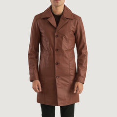 Keben Brown Leather Coat Jacket