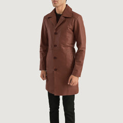 Keben Brown Leather Coat Jacket