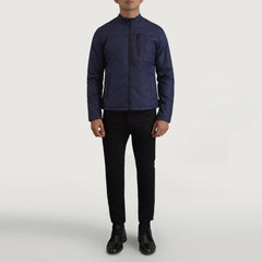 Zaben Blue Leather Jacket