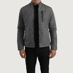 Zaben Grey Leather Jacket