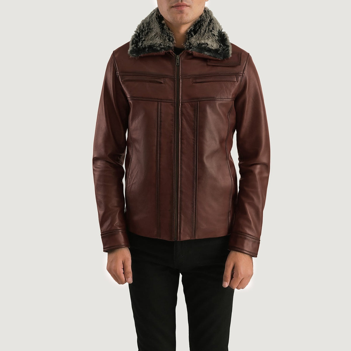 Navet Brown Leather Jacket