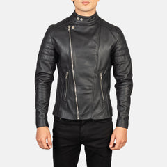 Sador Black Leather Biker Jacket