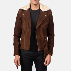 Rikon Mocha Suede Biker Jacket