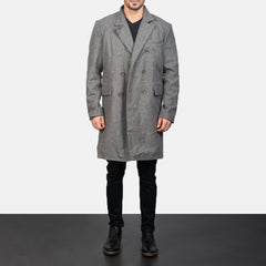 Wyden Grey Leather Coat Jacket