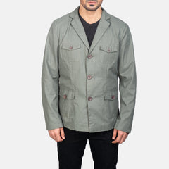 Xadas Grey Leather Jacket
