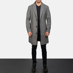 Wylen Grey Leather Coat Jacket