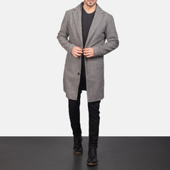 Wylen Grey Leather Coat Jacket