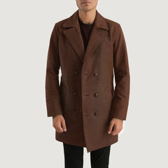 Zadon Brown Leather Coat Jacket