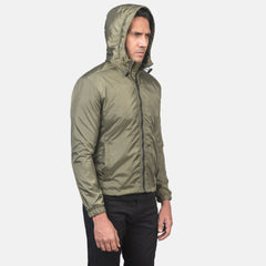 Lerel Green Leather Hooded Jacket