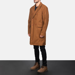 Wyden Khaki Leather Coat Jacket
