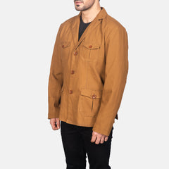 Xadas Khaki Leather Jacket