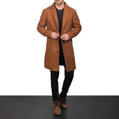 Wylen Khaki Leather Coat Jacket