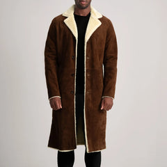 Tidion Brown Suede Coat Jacket