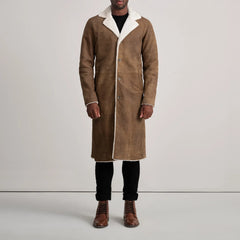 Tidion Brown Leather Coat Jacket
