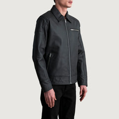 Wytos Black Leather Biker Jacket