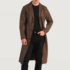 Kavas Brown Leather Coat Jacket