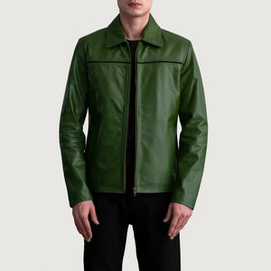 Zanan Green Leather Jacket