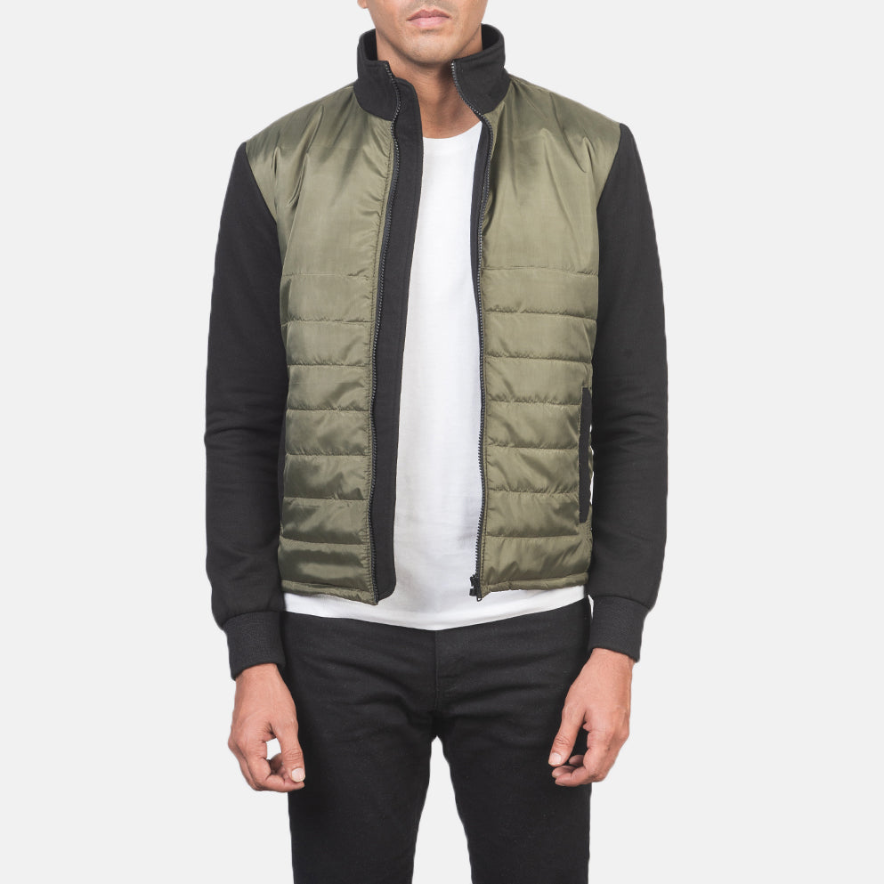 Arlet Green Leather Quilted Jacket