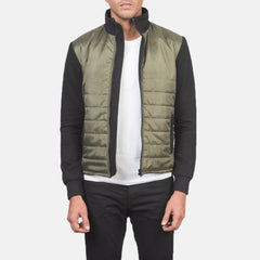 Arlet Green Leather Quilted Jacket