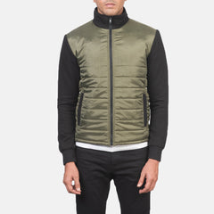 Arlet Green Leather Quilted Jacket