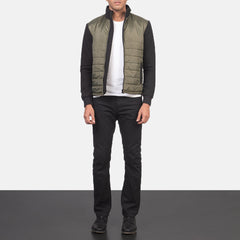 Arlet Green Leather Quilted Jacket