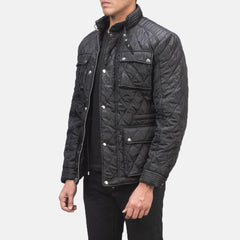 Vipix Black Leather Quilted Jacket