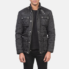Vipix Black Leather Quilted Jacket