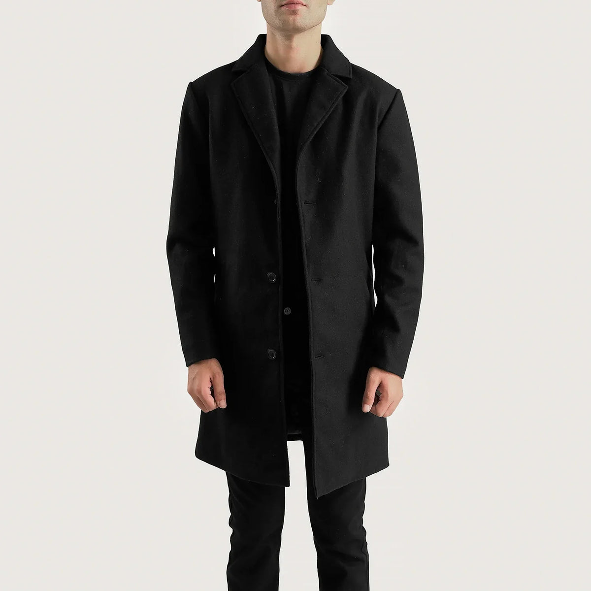 Wylen Black Leather Coat Jacket