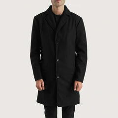 Wylen Black Leather Coat Jacket