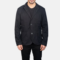 Suros Black Leather Blazer Jacket