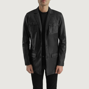 Riker Black Leather Blazer Jacket