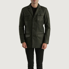 Riker Green Leather Blazer Jacket
