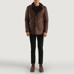 Quden Brown Leather Coat Jacket