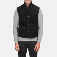 Zaret Black Suede Vest Jacket