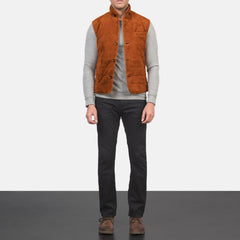 Zaret Brown Suede Vest Jacket