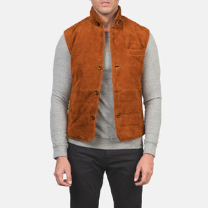Zaret Brown Suede Vest Jacket