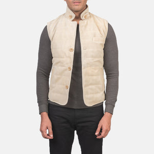 Zaret White Suede Vest Jacket