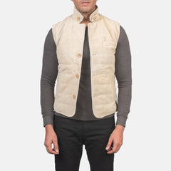Zaret White Suede Vest Jacket