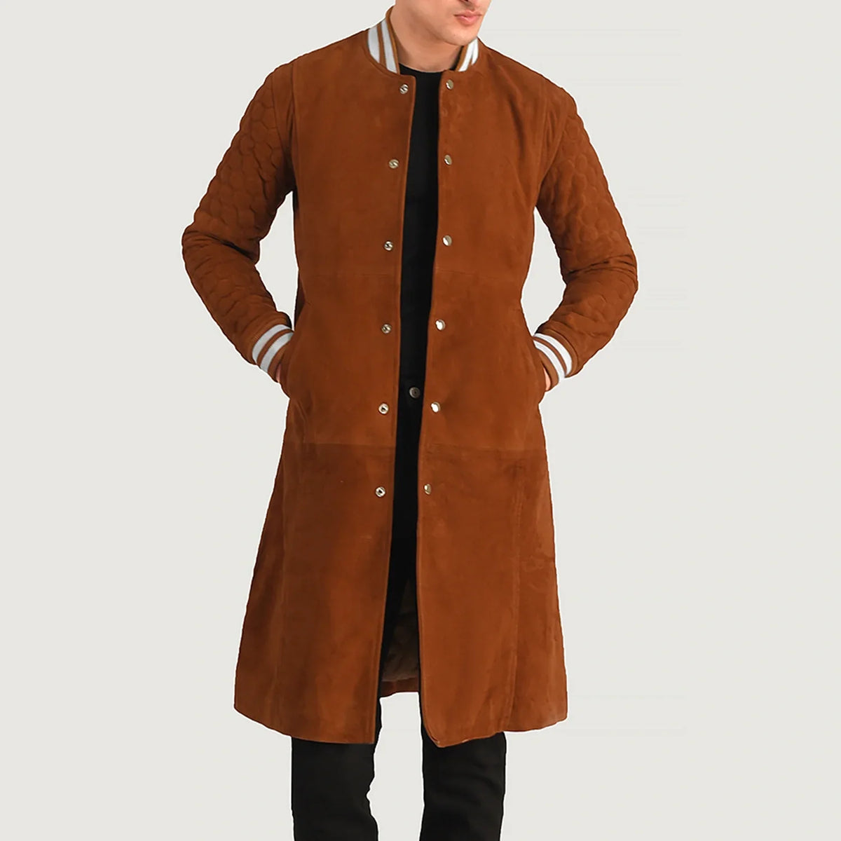 Niver Brown Suede Coat Jacket