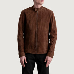 Ornor Brown Suede Biker Jacket