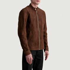 Ornor Brown Suede Biker Jacket