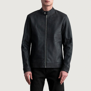 Ornor Black Leather Biker Jacket