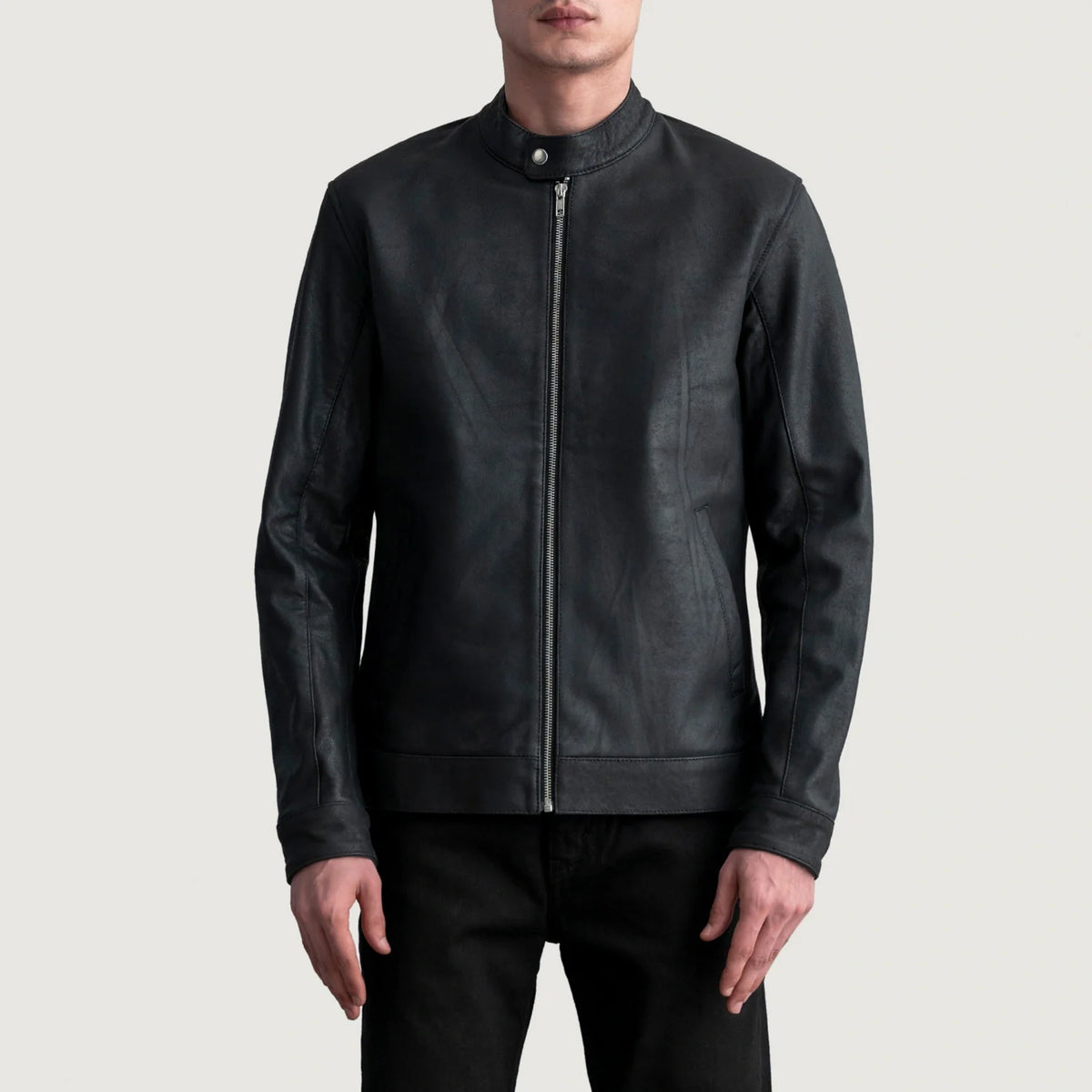 Ornor Black Leather Biker Jacket