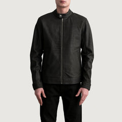 Ornor Brown Leather Biker Jacket