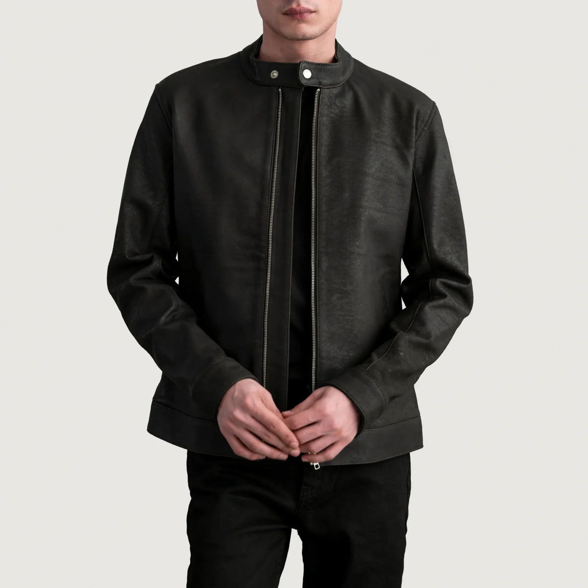 Ornor Brown Leather Biker Jacket