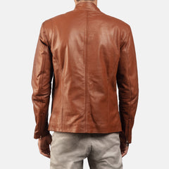 Kegan Brown Leather Biker Jacket