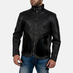 Maser Black Leather Jacket