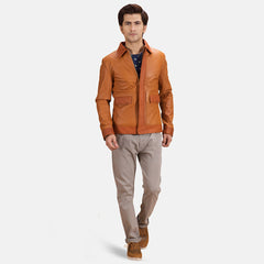 Yasos Brown Leather Jacket