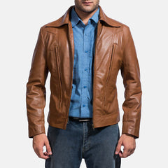 Jomon Brown Leather Jacket
